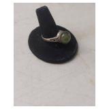 Sterling Silver Green Nephrite Jade Ring