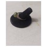 Sterling Silver Green Nephrite Jade Ring