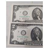 (25) Uncirculated 2017 Series $2 Federal Reserve Notes - Sequential Numbers