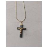 Black Onyx Crucifix Necklace