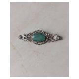 Native American Style Turquoise Silver Brooch