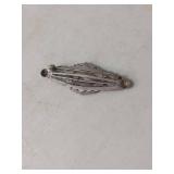 Native American Style Turquoise Silver Brooch