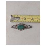 Native American Style Turquoise Silver Brooch