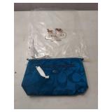 Coach Signature Nylon Cosmetic Pouch - Dark Plume Blue