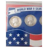 WWII Silver Quarter Collection 1942-1945