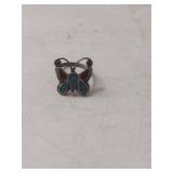 Sterling Silver Turquoise Butterfly Ring