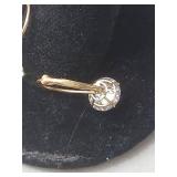 10k Gold Crystal Lever Back Earrings