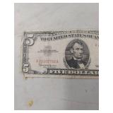 1963 US $5 Red Seal Note