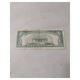 1963 US $5 Red Seal Note