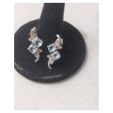 Blue Topaz Butterfly Sterling Silver Earrings