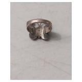 Turquoise and Coral Butterfly Ring