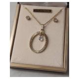 Oval Pendant Necklace and Earring Set