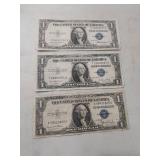 1935 Silver Certificate One Dollar Bills - Set of 3