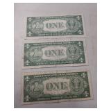 1935 Silver Certificate One Dollar Bills - Set of 3