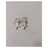 Sterling Silver Cross Drop Earrings