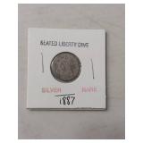 1887 Seated Liberty Silver Dime