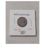 1887 Seated Liberty Silver Dime