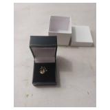 Black Onyx Flower Ring in Box