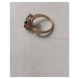 Black Onyx Flower Ring in Box