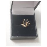 Black Onyx Flower Ring in Box