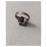 Silver Garnet Solitaire Ring