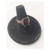 Silver Garnet Solitaire Ring