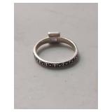 Sterling Silver Amethyst Ring with Marcasite Detail