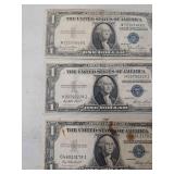 1935 Silver Certificate One Dollar Bills - Set of 3