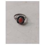 Silver Coral Flower Ring