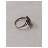 Silver Coral Flower Ring