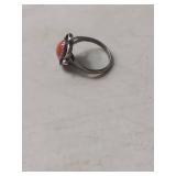 Silver Coral Flower Ring