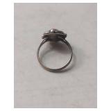 Silver Coral Flower Ring