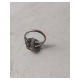 Silver Coral Flower Ring