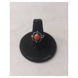 Silver Coral Flower Ring