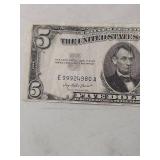 1953 US $5 Silver Certificate