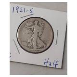 1921-S Walking Liberty Silver Half Dollar