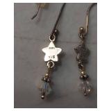 Sterling Silver Flower Crystal Drop Earrings