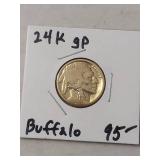 24K Gold Plated Buffalo Nickel