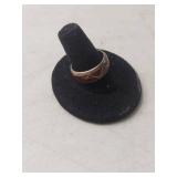 Silver Red Coral Inlay Band Ring