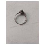 Silver Turquoise Ring with Rope Design