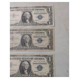 1957 One Dollar Silver Certificates - Set of 3