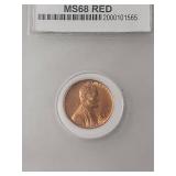 1944 Lincoln Wheat Penny MS68 Red
