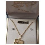 Rhinestone Necklace and Earring Set