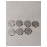 (7) Eisenhower Dollar Coin Collection