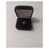 Blue Sapphire and Crystal Ring in Box