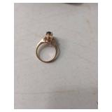 Blue Sapphire and Crystal Ring in Box