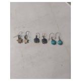 Handcrafted Stone and Turquoise Earring Set