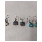 Handcrafted Stone and Turquoise Earring Set