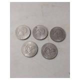 (5) Eisenhower Dollar Coin Collection