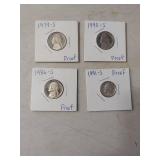 (4) Proof Coins - Jefferson Nickels and Roosevelt Dime